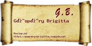 Gáspáry Brigitta névjegykártya